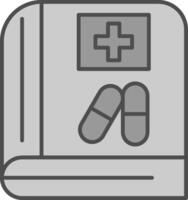 médico libro relleno icono vector