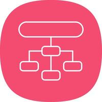 Hierarchical Structure Line Curve Icon vector