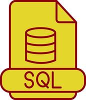 sql línea circulo icono vector