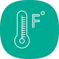 Fahrenheit Degrees Line Curve Icon vector