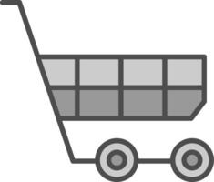 Shopping Cart Line Circle Icon vector