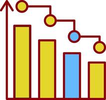 Bar Chart Line Circle Icon vector