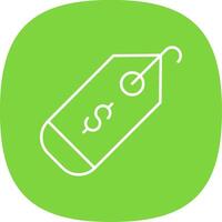 Tag Line Curve Icon vector
