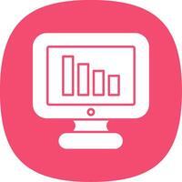 Bar Chart Line Circle Icon vector