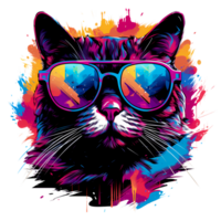 cool Katze tragen sonnenlos zum T-Shirt Design png