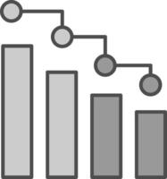 Bar Chart Line Circle Icon vector