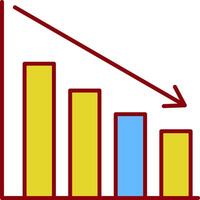 Loss Line Circle Icon vector