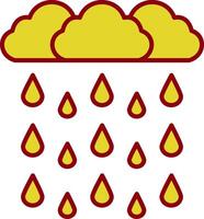 Heavy Rain Line Circle Icon vector
