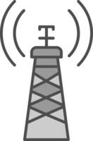 Signal Tower Fillay Icon vector