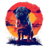 Cool Pug For Tshirt Design png