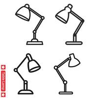 iluminar tu diseños versátil mesa lámpara siluetas colección vector