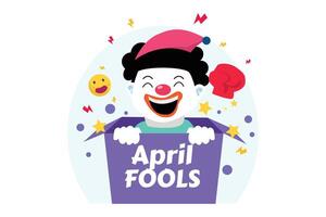 April Fools Flat Illustration Design vector