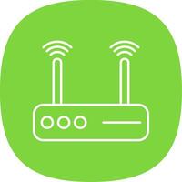 Modem Line Curve Icon vector