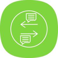Transfer Line Curve Icon vector