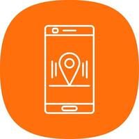 Location Line Curve Icon vector