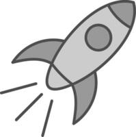 Rocket Line Two Color Icon vector