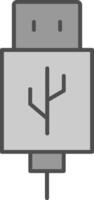Usb Fillay Icon vector