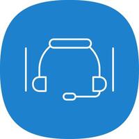 Headset Line Curve Icon vector