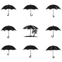 Umbrella Shadows Chic Set for Weather related Designs vector