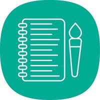 Sketchbook Line Curve Icon vector