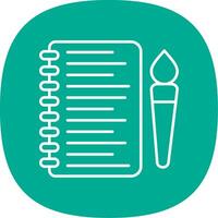 Sketchbook Line Curve Icon vector