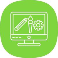 Art Line Curve Icon vector