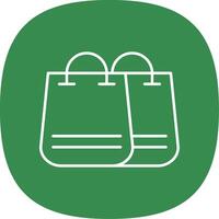Shopping Bag Line Curve Icon vector