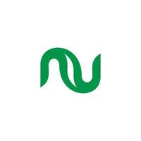 letter n nature leaf abstract simple logo vector