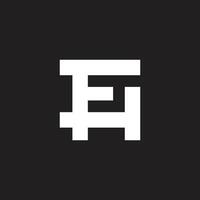 letter fh square linked geometric logo vector