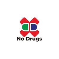 no drugs colorful simple geometric logo symbol vector