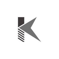 letra k degradado flecha sencillo logo vector