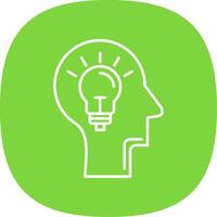 Mind Line Curve Icon vector