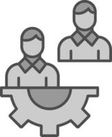 Management Line Circle Icon vector