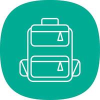 Backpack Line Curve Icon vector