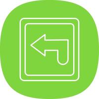 Curved Arrow Line Curve Icon vector