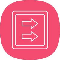 Fast Forward Line Curve Icon vector