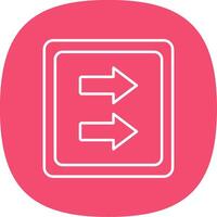 Fast Forward Line Curve Icon vector