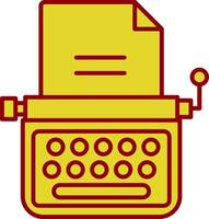 Typewriter Line Circle Icon vector