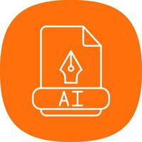 Ai Line Curve Icon vector