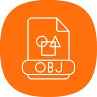 Obj Line Curve Icon vector