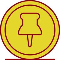 Paper Clip Line Circle Icon vector