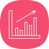 Bar Chart Line Curve Icon vector