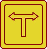 T Junction Line Circle Icon vector