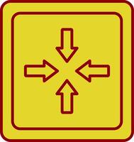 Exit Full Screen Line Circle Icon vector