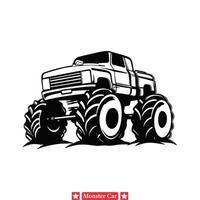 Off Road Fury Monster Car Silhouette for Heart Pounding Escapes vector