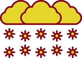 Snowing Line Circle Icon vector