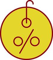 Tag Line Circle Icon vector