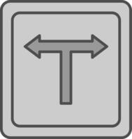 T Junction Fillay Icon vector