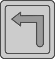 Turn Left Fillay Icon vector