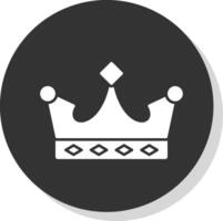 King Glyph Grey Circle Icon vector